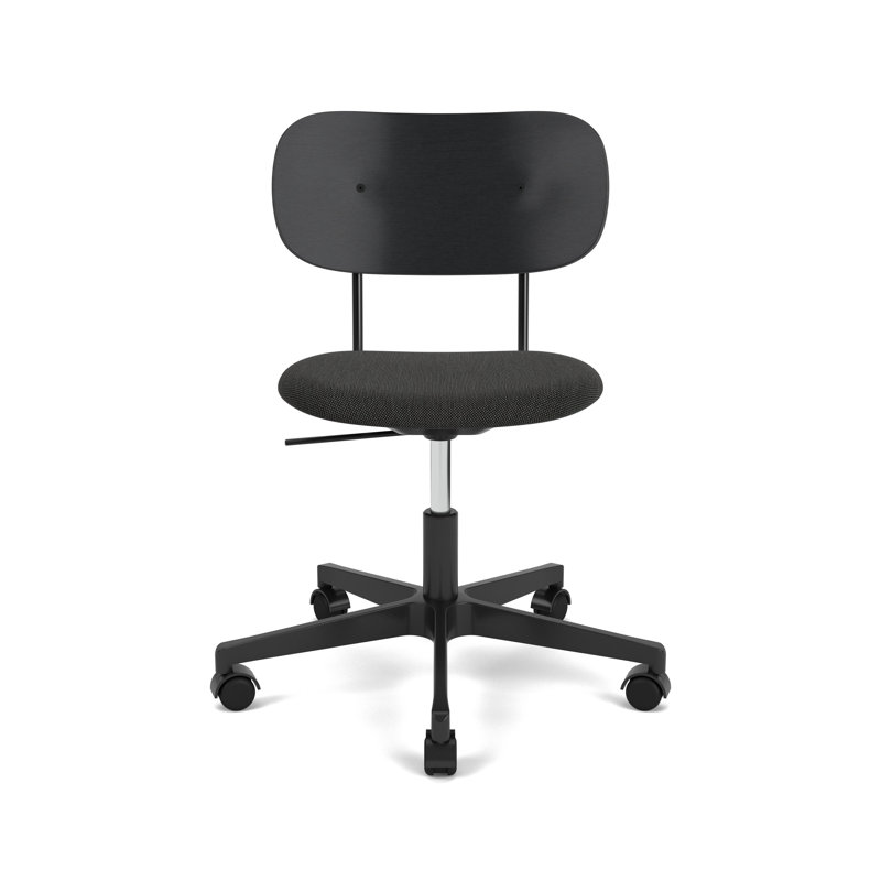Co Swivel Task Chair, Black Oak/Black, Black, Wool Blend