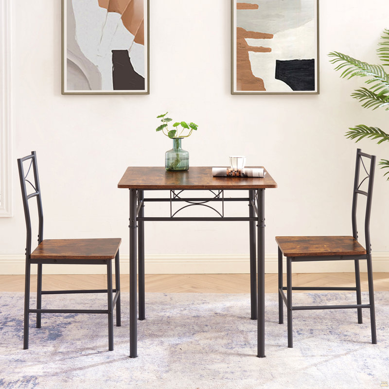 Ensemble 3 pièces de table de salle à manger pour chaise rétro