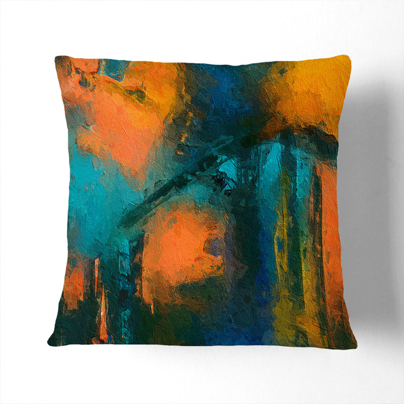 Abstract Square Cushion, White, 40 x 40 cm