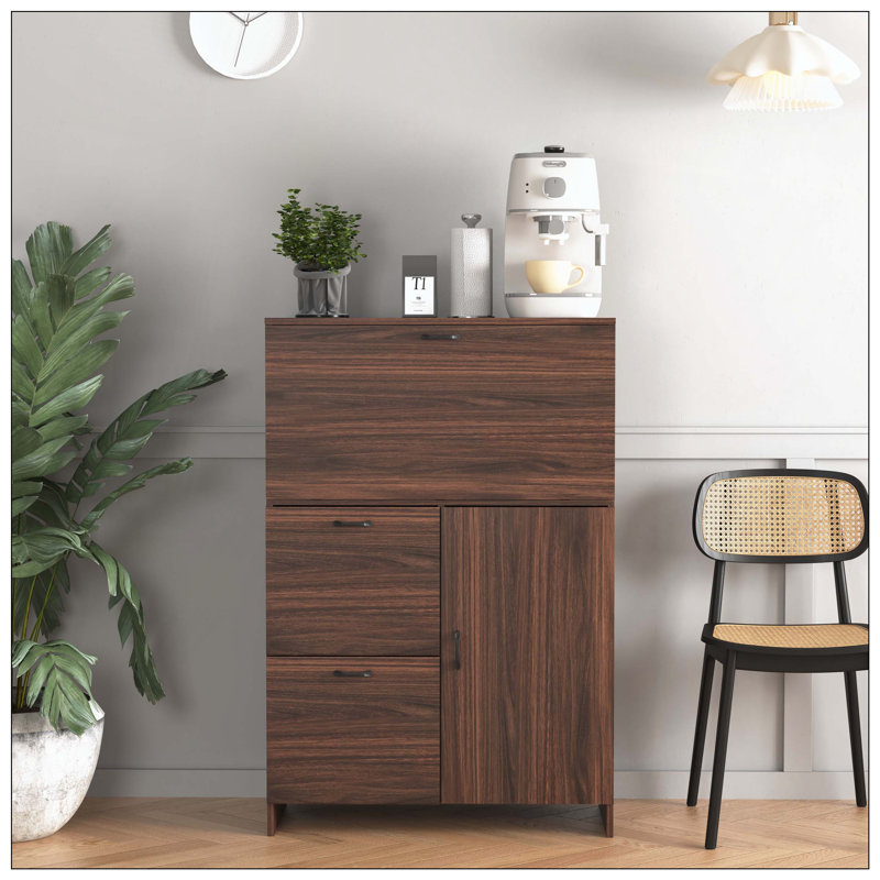 Armoire de bureau avec tiroir de rangement et tablettes, bureau pliable, idéal pour la maison, le bureau, le rangement de cuisine, le dortoir, les petits espaces