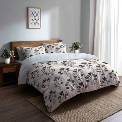 Floral Bedding Set 4 Pcs - Boho Summer Garden Bloom Bed Comforter Set