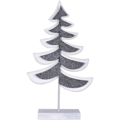 Arbre de Noël argenté 14 po