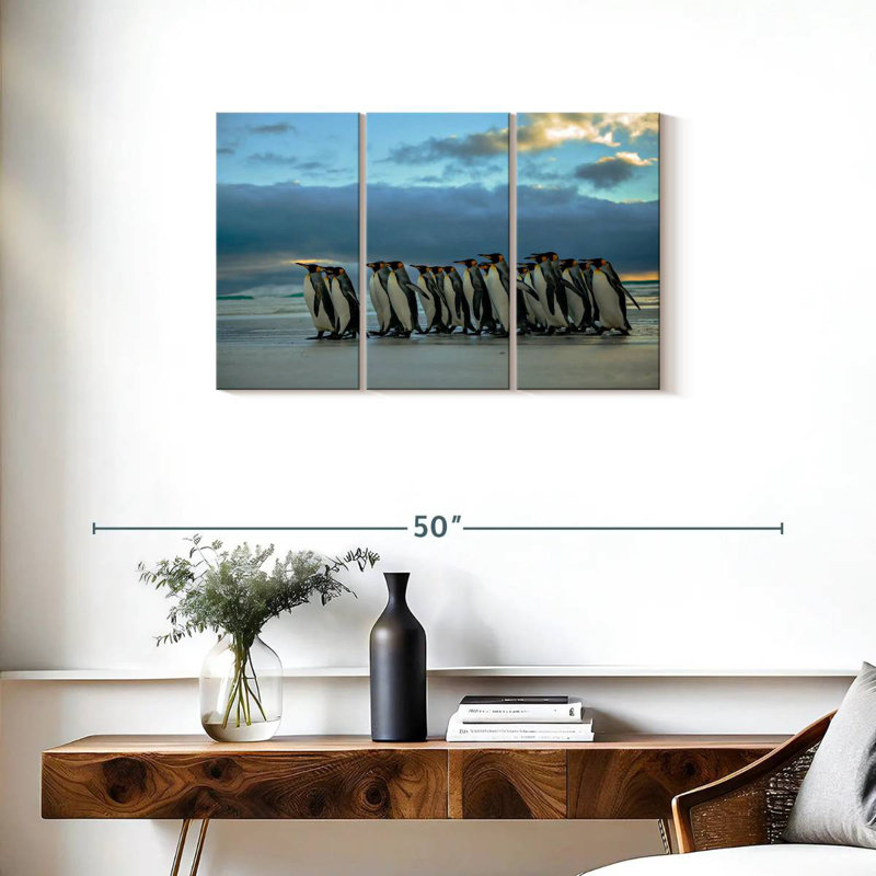 Brampt Waddling Penguins, 20" H x 33" W