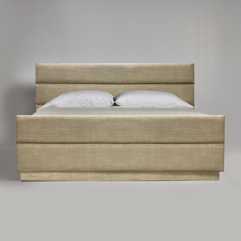 Upholstered Bed, White Ceruse