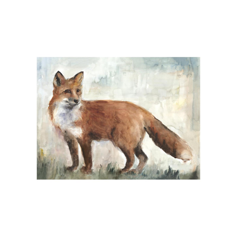 Fox In Woods Painting by Michelle Bennett, 30" H x 40" W x 1.5" D, Plexi