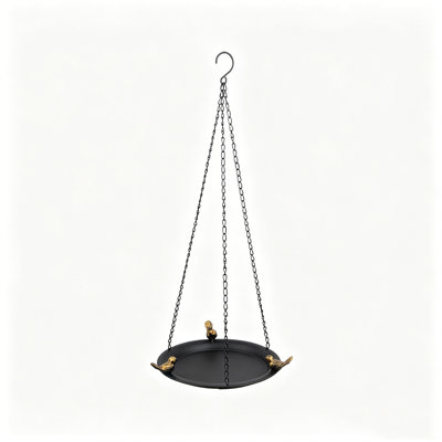 Récipient à grain suspendu classique de 65 cm de haut pour les petites créatures volantes, 9,65 po x 9,65 po x 25,59 po, noir