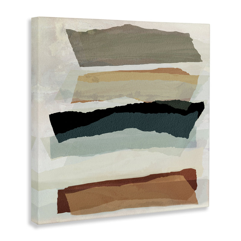 «Southwestern Layered Shapes Floater», art mural sur toile par Susan Jill, H 24 po x l 24 po x P 1,5 po