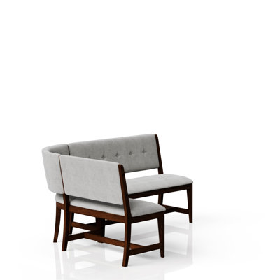 Curved Dining Bench Mid-Century Modern Upholstered Curved Bench