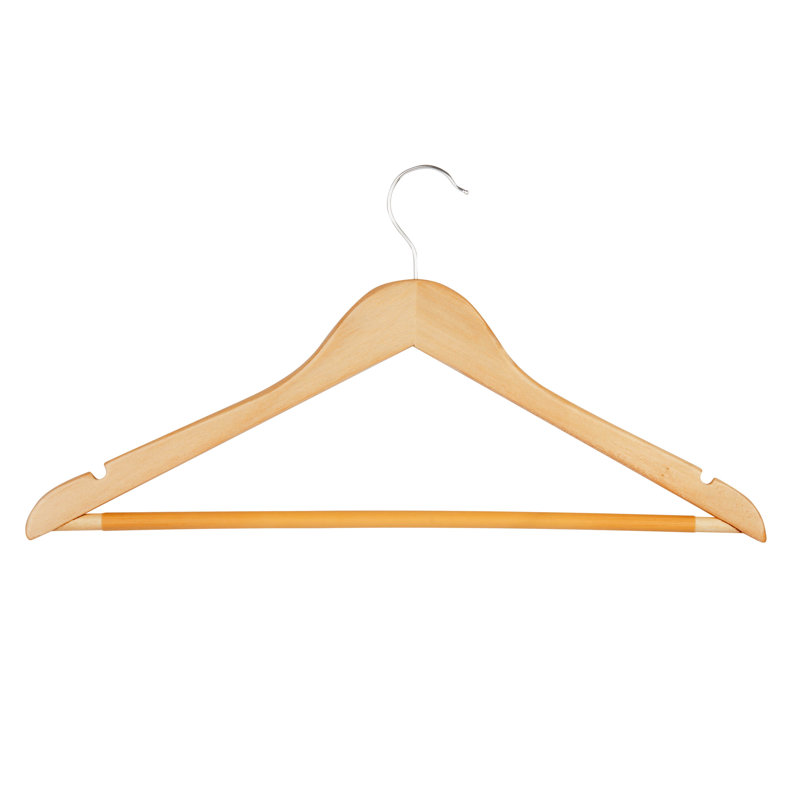 Maple Wood Non-Slip Clothes Hangers with 360° Swivel Hook, 24-Pack