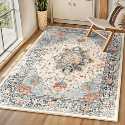 Floral Knitted 150cm X 150cm Area Rug