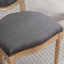 Chaises de salle à manger en tissu de lin gris foncé, élégance française, base en bois massif, finition antique de style Sw1845dg, bois