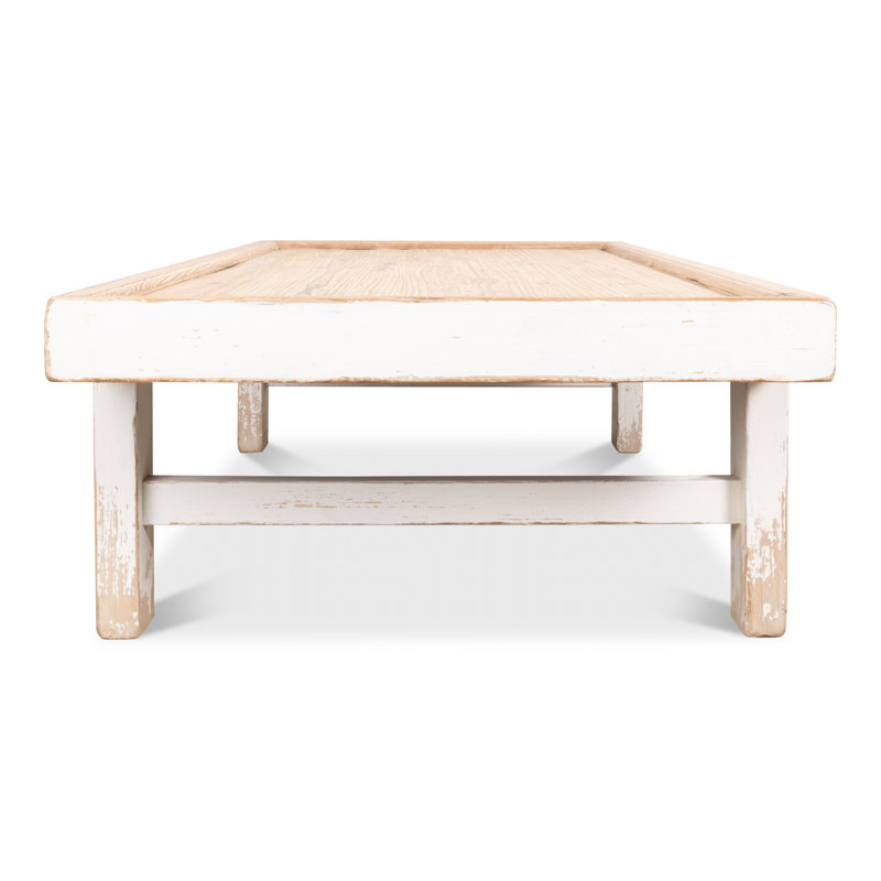 Solid Wood Coffee Table, Antique White