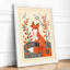 Fox Among Berries Boho - Framed Print-224706332-224706333