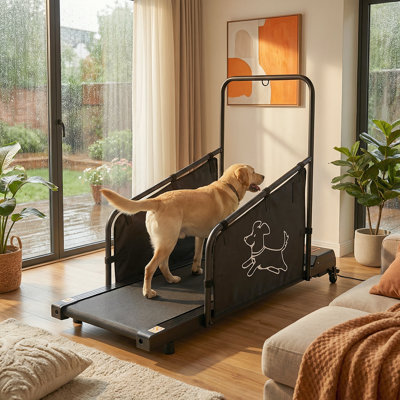 Équipement d'exercice d'intérieur pour chien - Tapis roulant sécuritaire pour chiens de taille moyenne avec télécommande et affichage à DEL