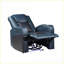 Fauteuil inclinable électrique en cuir bleu et noir Alair avec Bluetooth, chargeur sans fil et porte-gobelet Alair