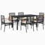 Ensemble repas 5 pièces avec coussins en rotin beige Hokku Designs-475354878-475354864-475354868