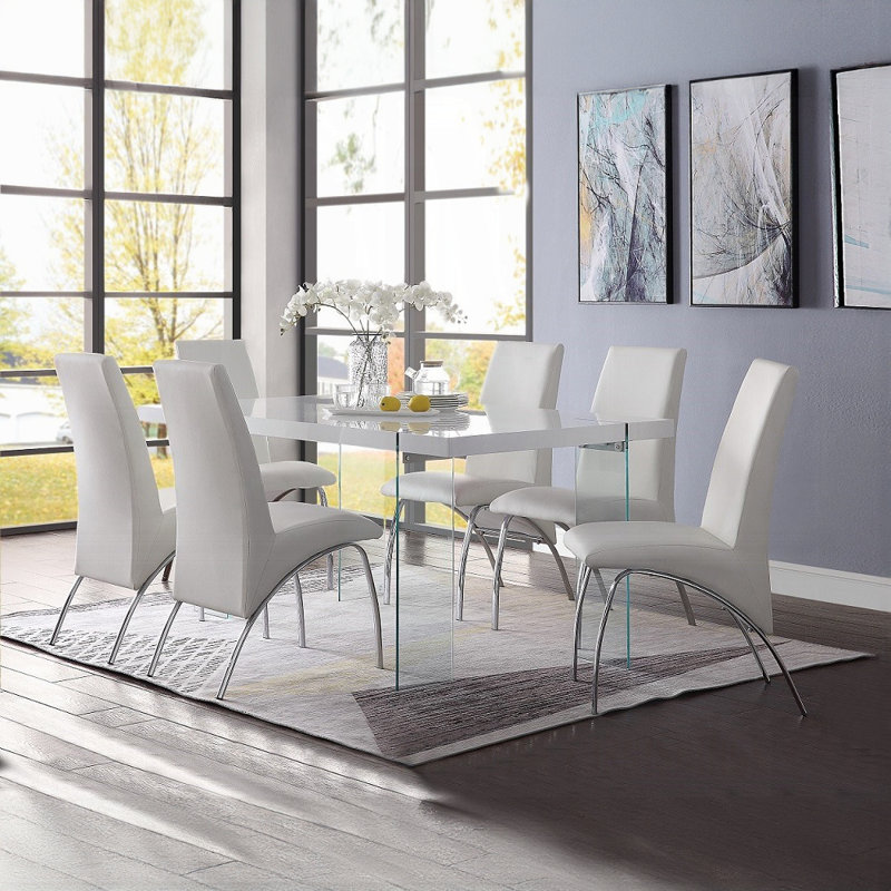 Chaise d'appoint Pervis (lot de 2), Blanc