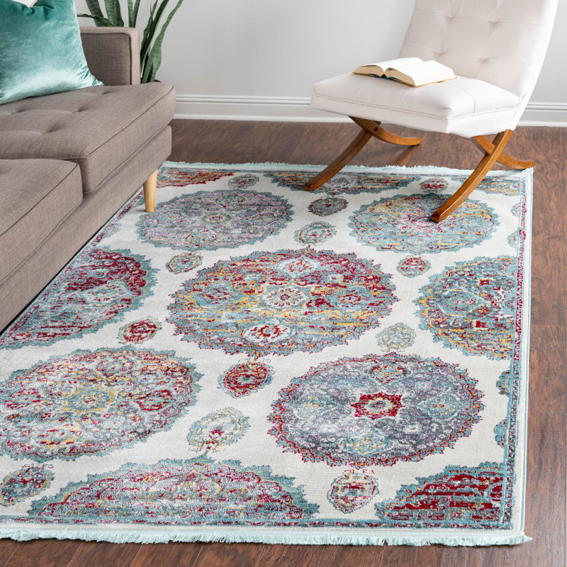 Floral Indoor Rug, Rectangle 5'5" x 8'