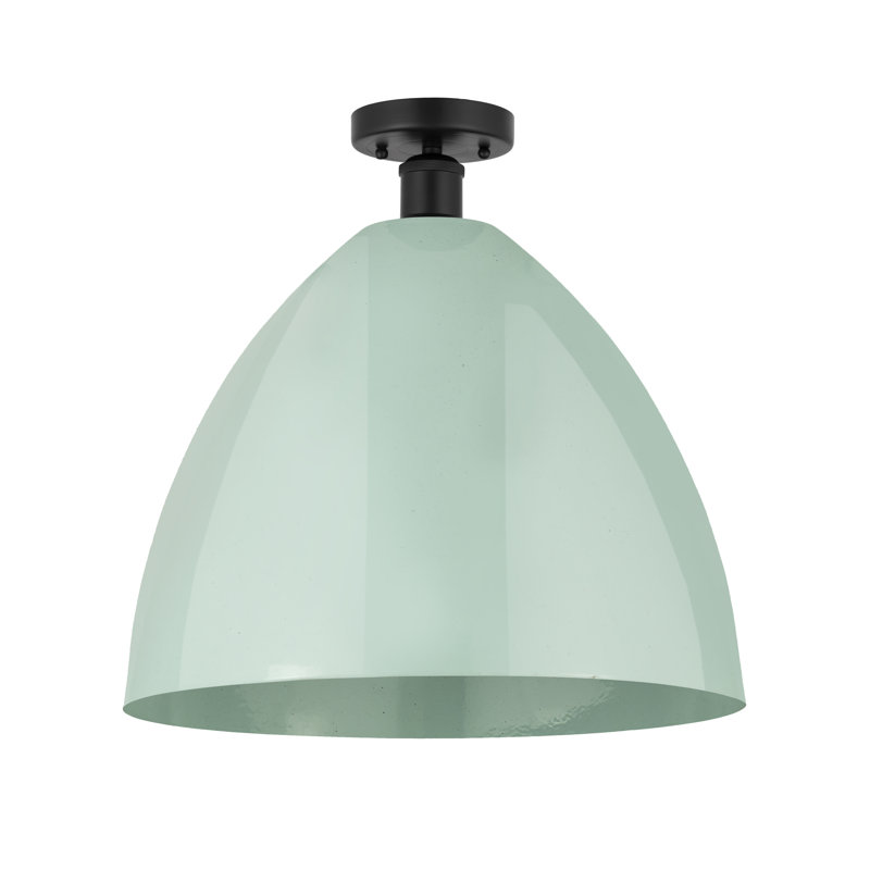 Plafonnier semi-encastré Amylee, Noir mat, H 17,13 po x l 16 po x P 16 po, Écume de mer
