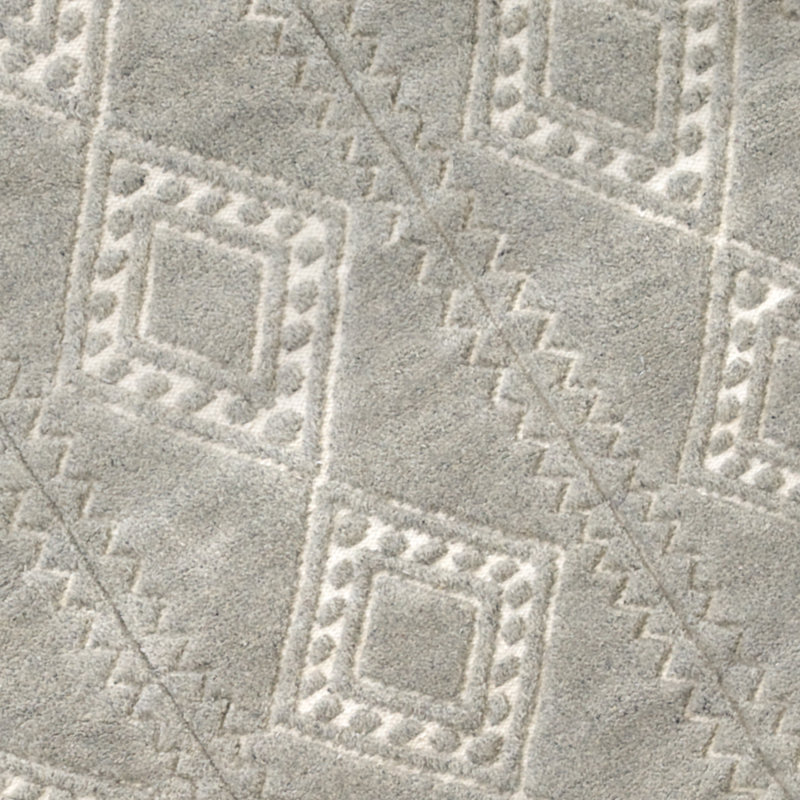 Honeycomb One-of-a-Kind Geometric Handmade Hand-Knotted Rectangle 9'10" x 13'1" Cotton Indoor Use Only in Pewter/White