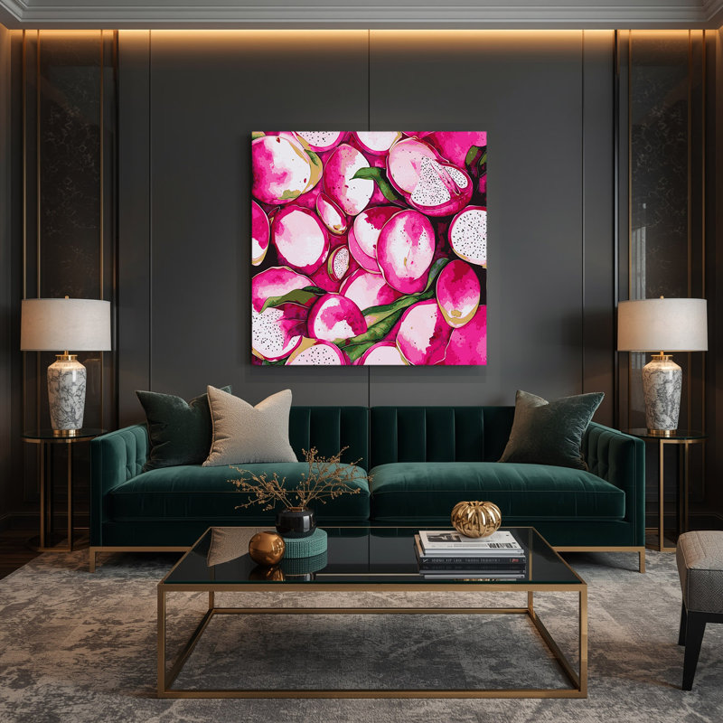 «Fruit Dragon Fruit», art mural sur toile beige Pitaya, H 8 po x l 8 po