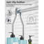 Support de douche à suspendre - Support de rangement pour douche Never Rouches - Support supérieur en aluminium avec 10 crochets pour suspendre les rasoirs / éponges - Support avec panier à savon - Argent