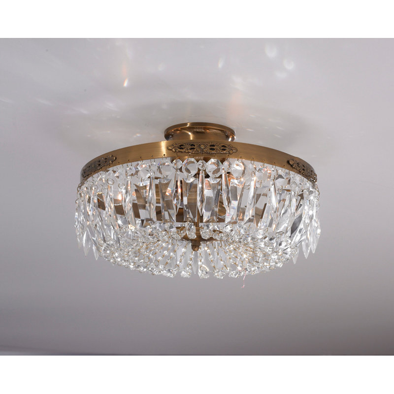 Rosado Semi Flush Mount, Antique