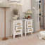 Ensemble de 2 tables de chevet avec surfaces tissées en rotin et trois tiroirs, une élégance exquise avec des solutions de rangement pour la chambre à coucher-2061334817