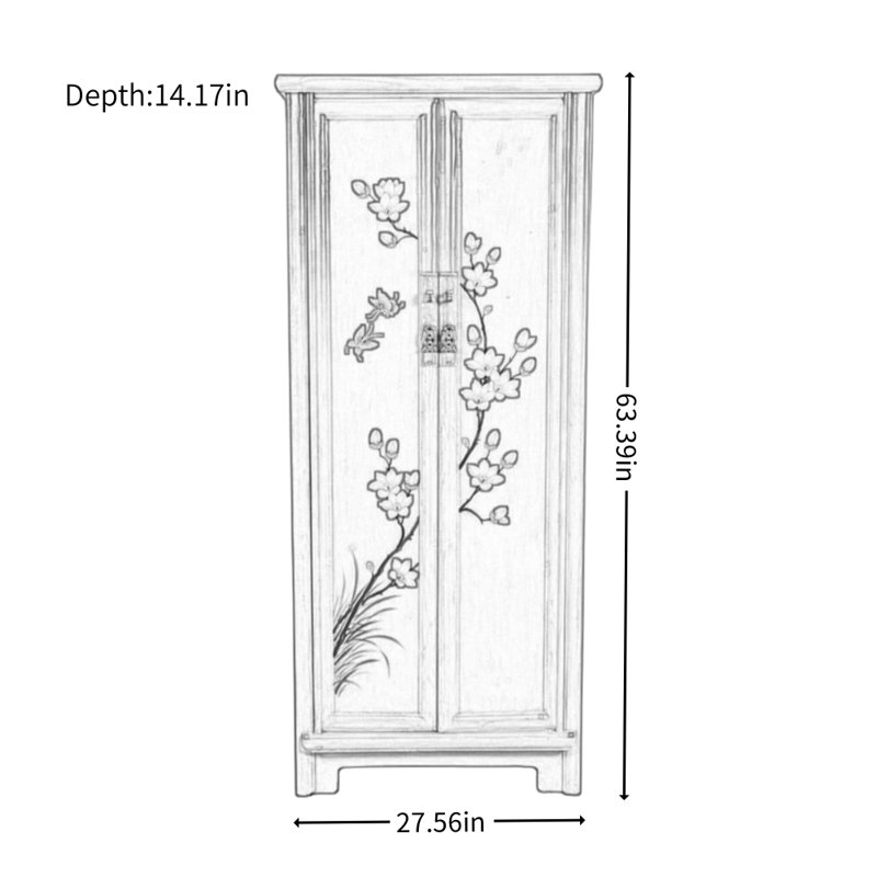 Modern Painted Solid Wood Wardrobe, Blue