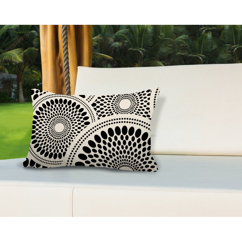 Housse et insert de coussin rectangulaire d'extérieur Penn, Noir