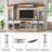 Farmhouse 4-Piece Entertainment Wall Unit With Tv Stand, Bookshelf & 70" Floating Cabinet, Adjustable Shelves, Transparent Doors, And Motion-Sensing Led Lights — Fits Tvs Up To 75" For Modern Living Rooms And Wine Cabinet Display Cabinet