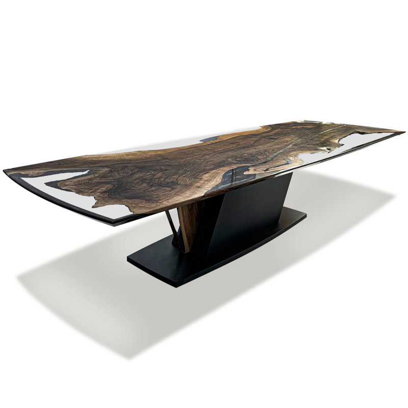 Evandros Walnut Wood Dining Table, 29.5"H x 72"L x 42"W