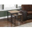 Ensemble de 2 tables de bout Quinn Nesting, carrelage brun clair, plateau carré, métal brun