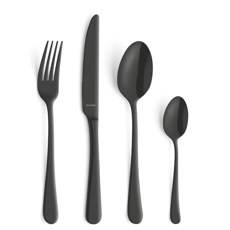 Amefa 32 Piece Stainless Steel Cutlery Set , Service for 8, Black