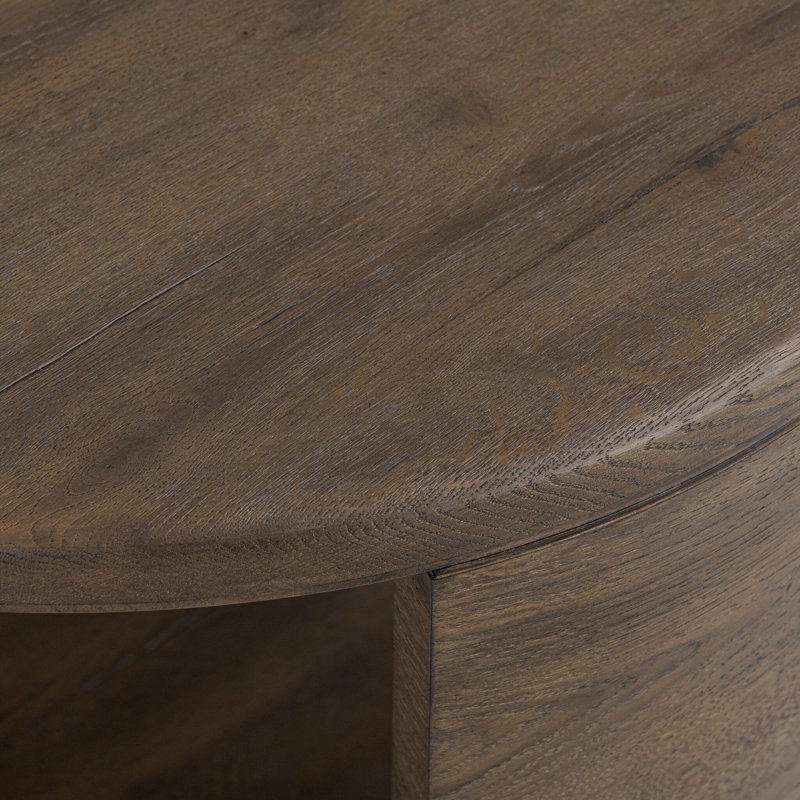 Matheus Solid Wood End Table, Gray Reclaimed French Oak