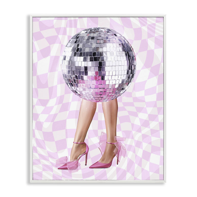 Glam Heels & Disco Ball, estampe numérique, design par Ziwei Li, H 14 po x l 11 po
