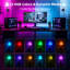  Ensemble d'appliques murales à piles 24 "avec 2 télécommandes, 3 couleurs temps et 12 couleurs RVB, lumières murales rechargeables à intensité variable pour le couloir, la chambre à coucher, le salon, noir