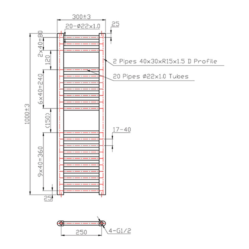 Sharla Straight Towel Rail Heated Towel Rails