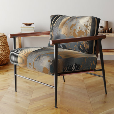 Chaise avec accoudoirs en velours Shapes And Lines Abstract Marble IV