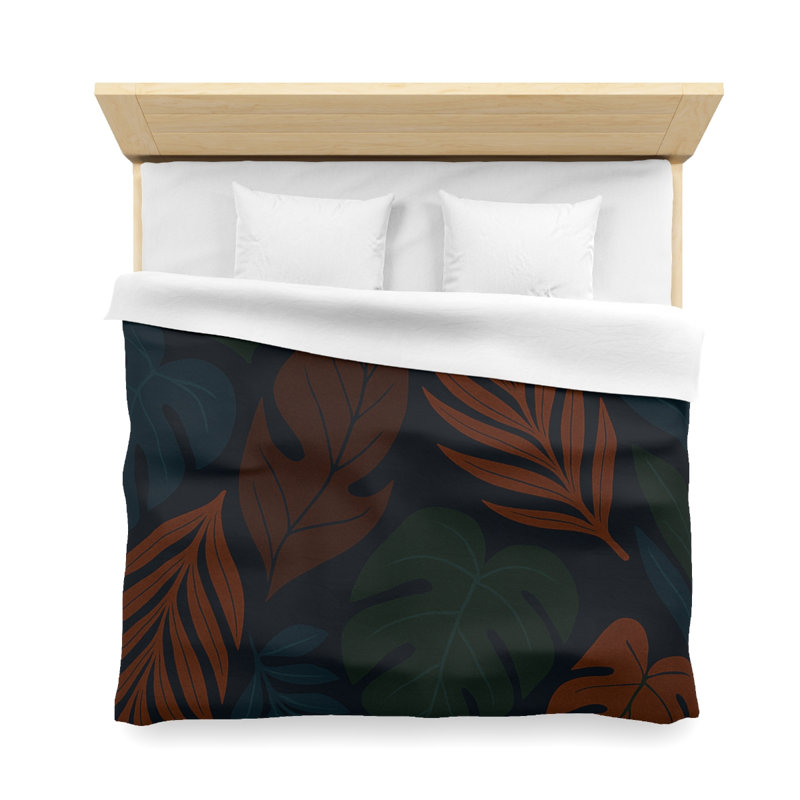 Microfiber Duvet Cover Boho Style, Design 65, White, King Duvet Cover