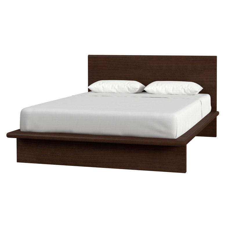 Soleil Wood Platform Bed, Queen, Brown