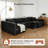 128in Sectional U-Shaped Modular Sofa Includes dog stairs-1202781328