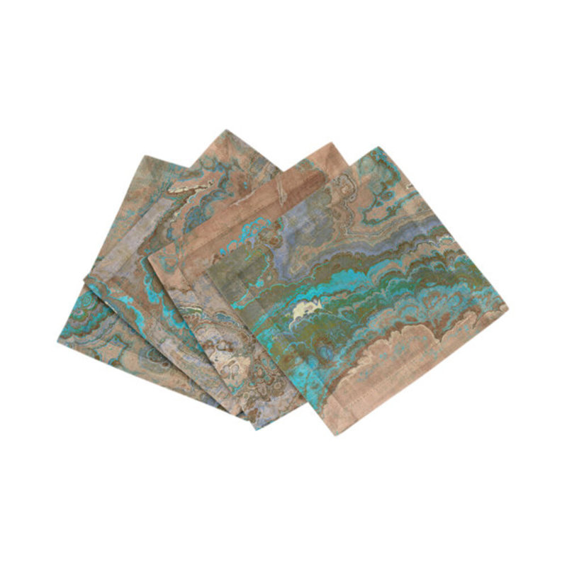 Agate Cotton Sateen Cocktail Napkins, Clay