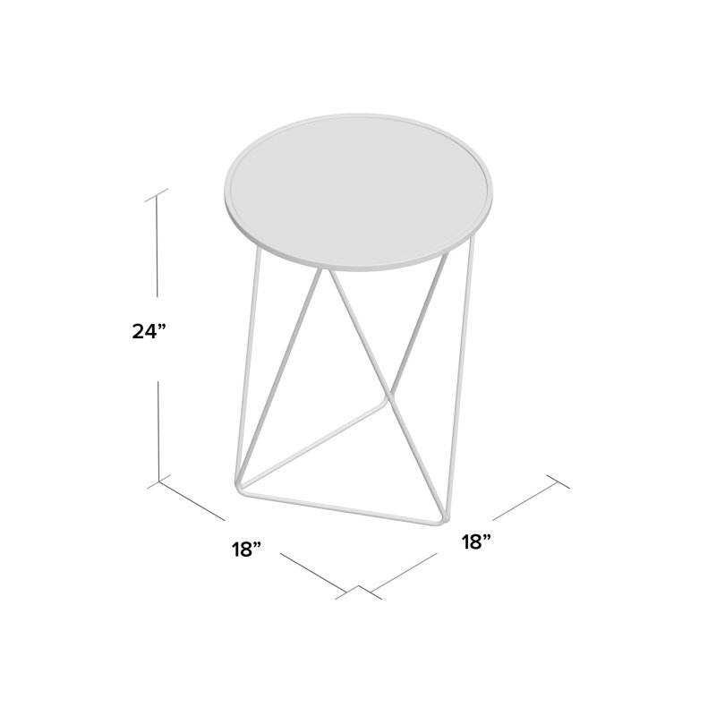 Chylie Mirrored Glass Top End Table, Black