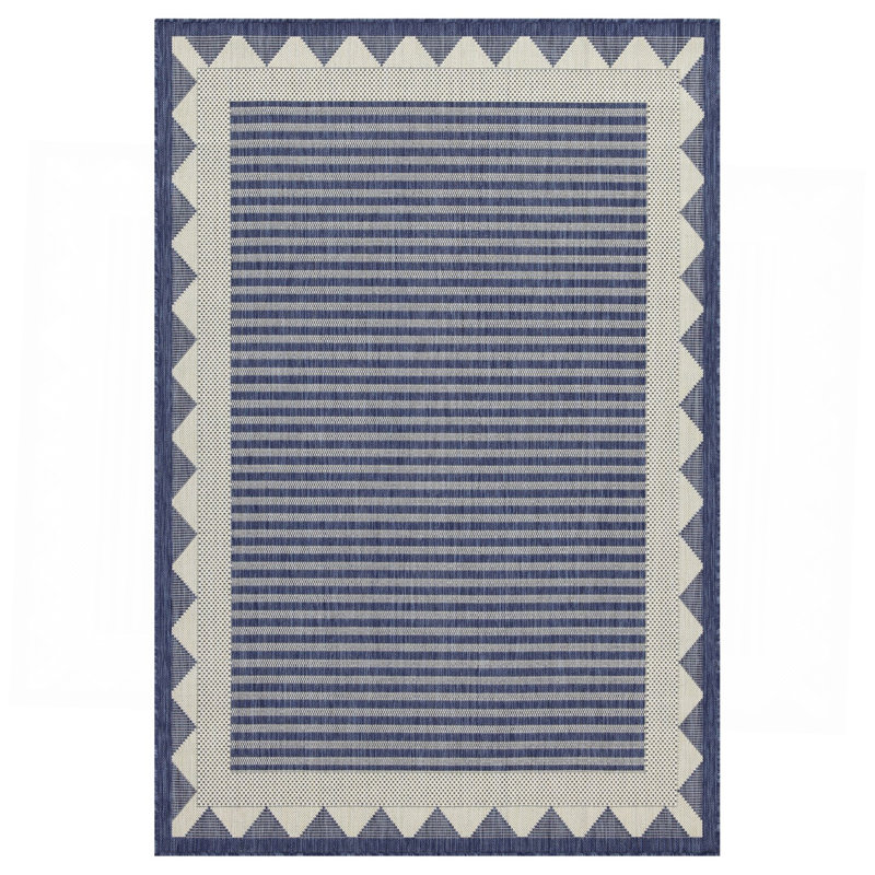 Blue Indoor/Outdoor Area Rug, Rectangle 7'10" x 10'3"