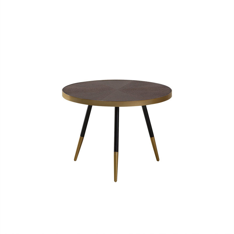 Nicolas Three Leg Coffee Table, Gold, Brown