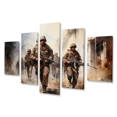 Us Military In Mission II - Army Canvas Print - 5 Panels