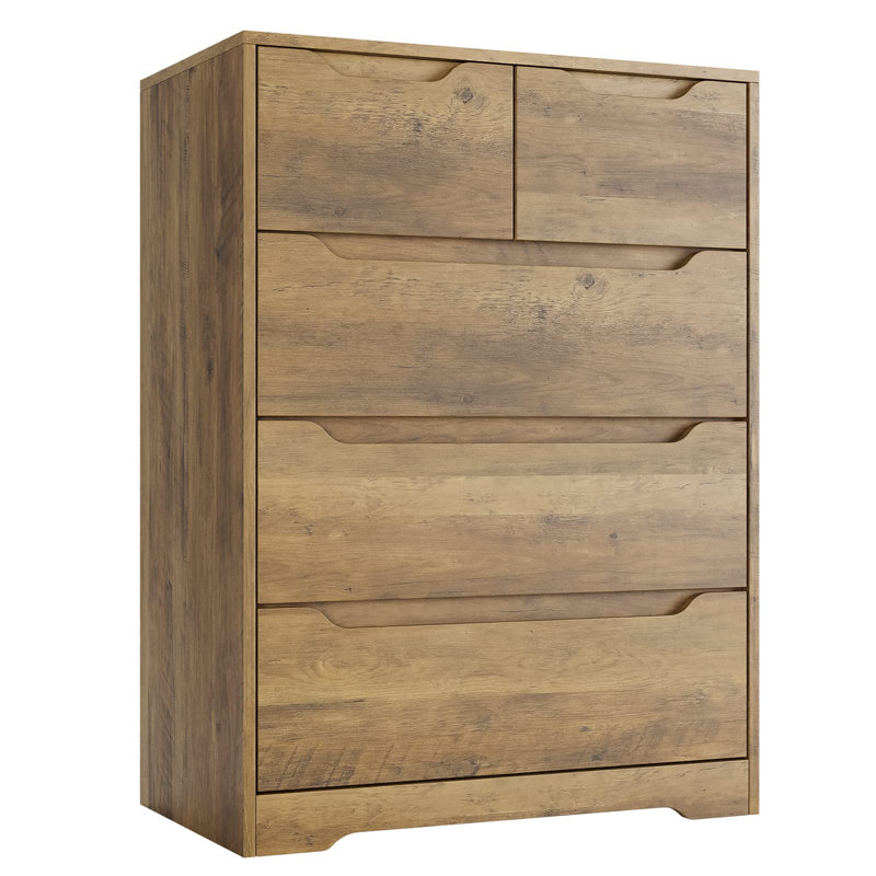 Commode 5 tiroirs Daekwan, Brun