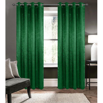 Arlo Embossed Blackout Grommet Panel 90" hunter