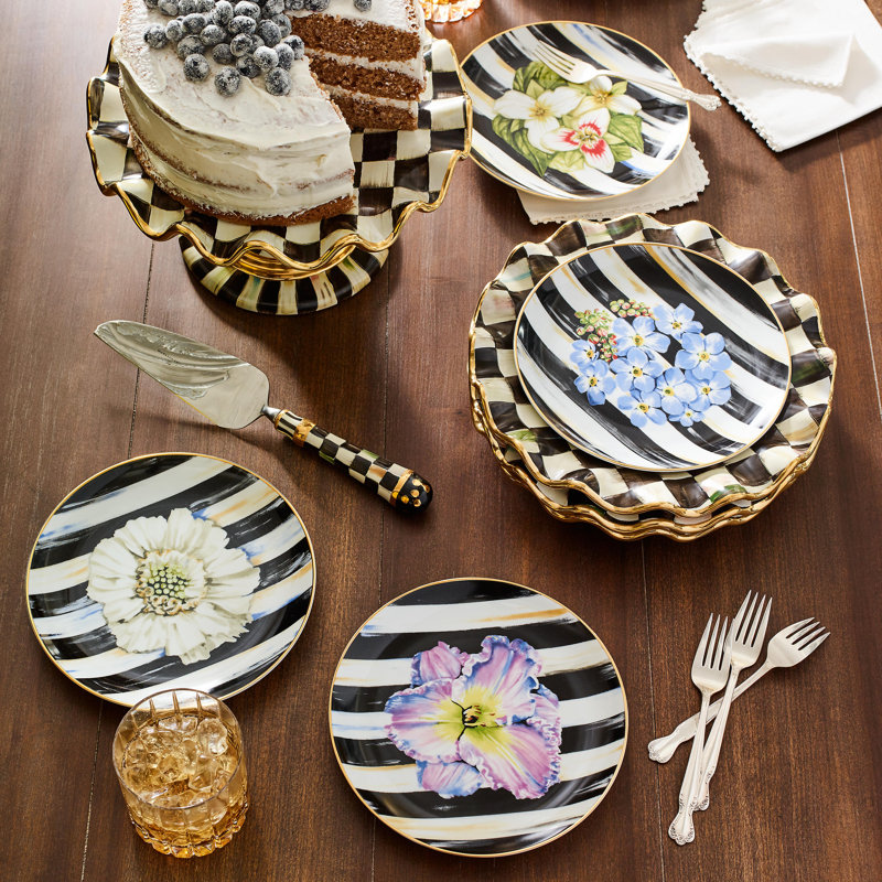 Courtly Check® Ceramic Fluted Dessert Plate